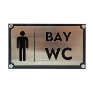 16 X 25 cm PLEKSİ ÜZERİ KROM İSİMLİK BAY WC